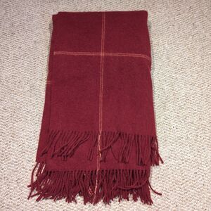 Tumi Peruvian Link  Alpaca Collection Wool Throw Blanket Red Stripe Fringe